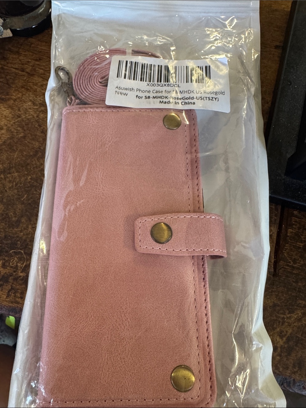 Universal Pink Wallet Phone Case with Strap